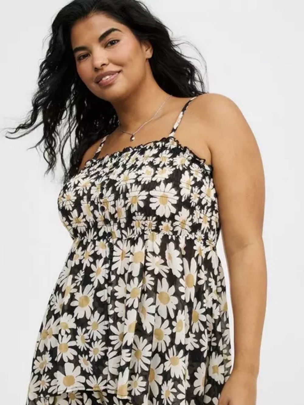 TORRID Button-Front Smocked Tunic Cami